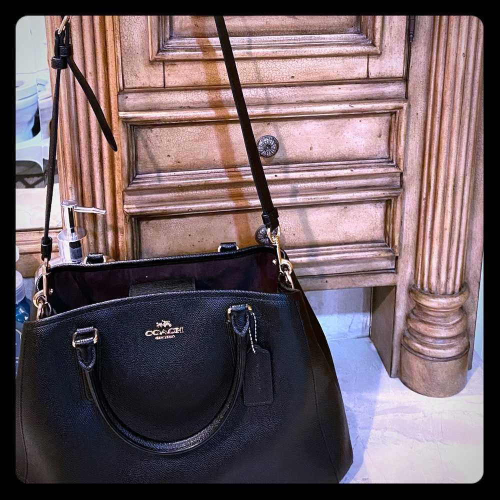 Black coach satchel purse tote great gift